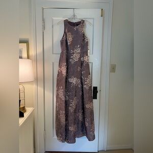 Aidan Mattox Lavender Floral Maxi Dress